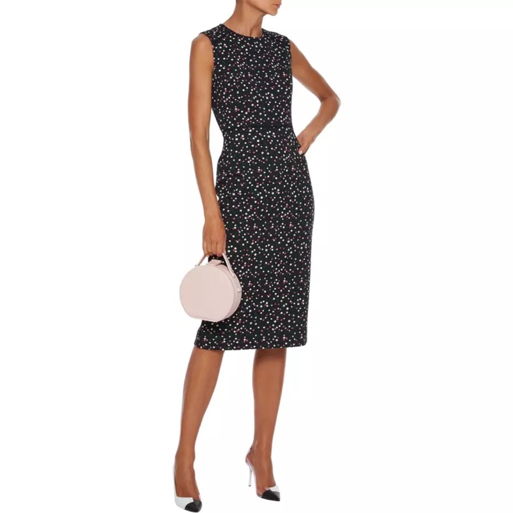 Diane Von Furstenberg Dress Pace Polka Dot Jacquard Sheath Pencil Skirt Dress - Picture 15 of 15